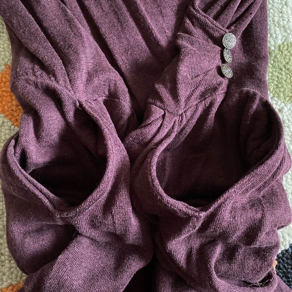 Moth I Anthro I Y2K I Sideswept Sweater Dress I Purple Motif - Picture 8 of 16